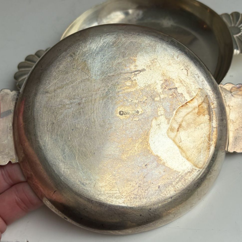 Блюдо малое сервировочное SOLA 19 см серебрение 