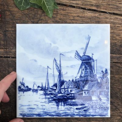 Плитка 16 см с подвесом Мельница на острове Delft Голландия