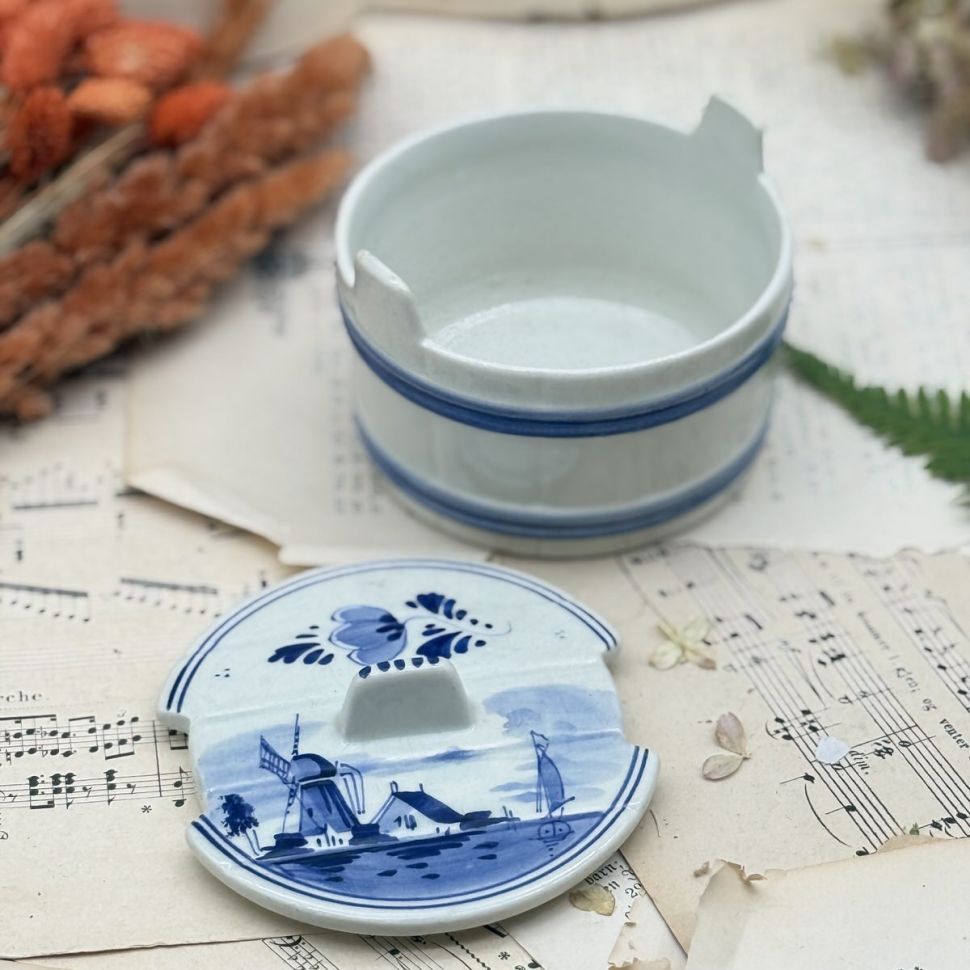 Банка с крышкой Delft 11,5 см ручная работа Голландия