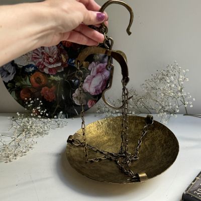 Чаша подвесная 24 см латунь на цепочке