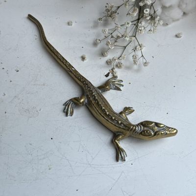 Статуэтка Ящерица латунь 22 см 