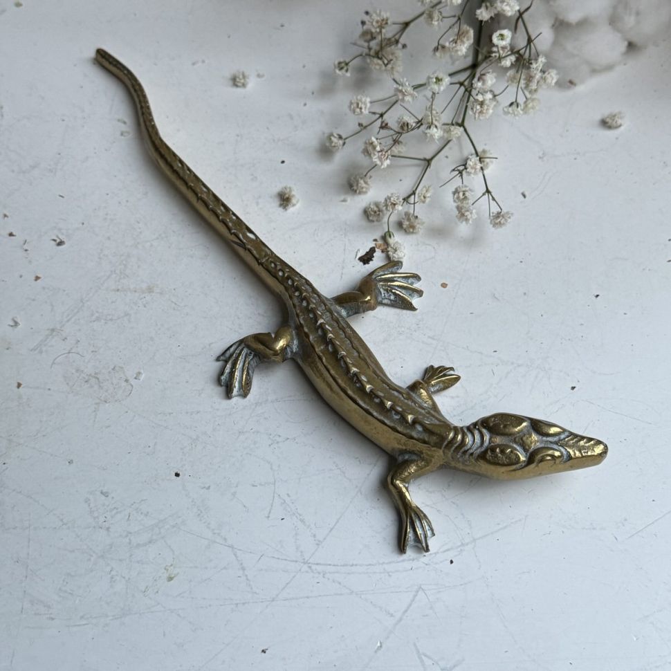 Статуэтка Ящерица латунь 22 см 
