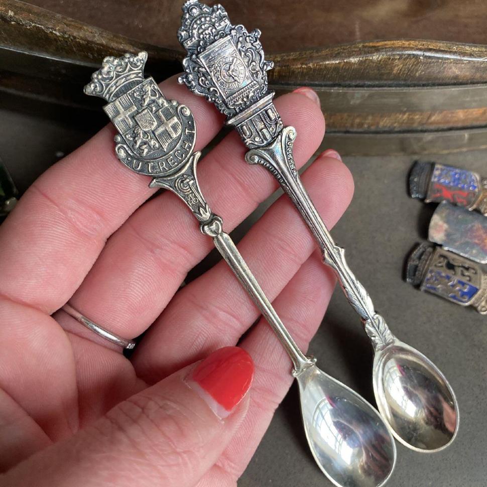 Ложка кофейная 12 см набор 2 шт мельхиор Utrecht и часы