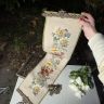 Вышивка сонетка на бронзовых держателях 24х110 см