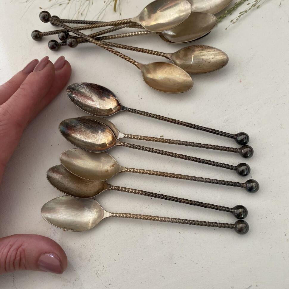 Ложка 12 см Шарик (набор 6 шт.) мельхиор серебрение