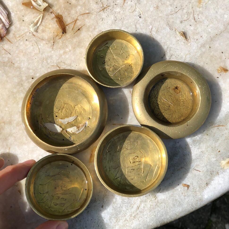 Розетка для специй набор из 4-х шт латунь