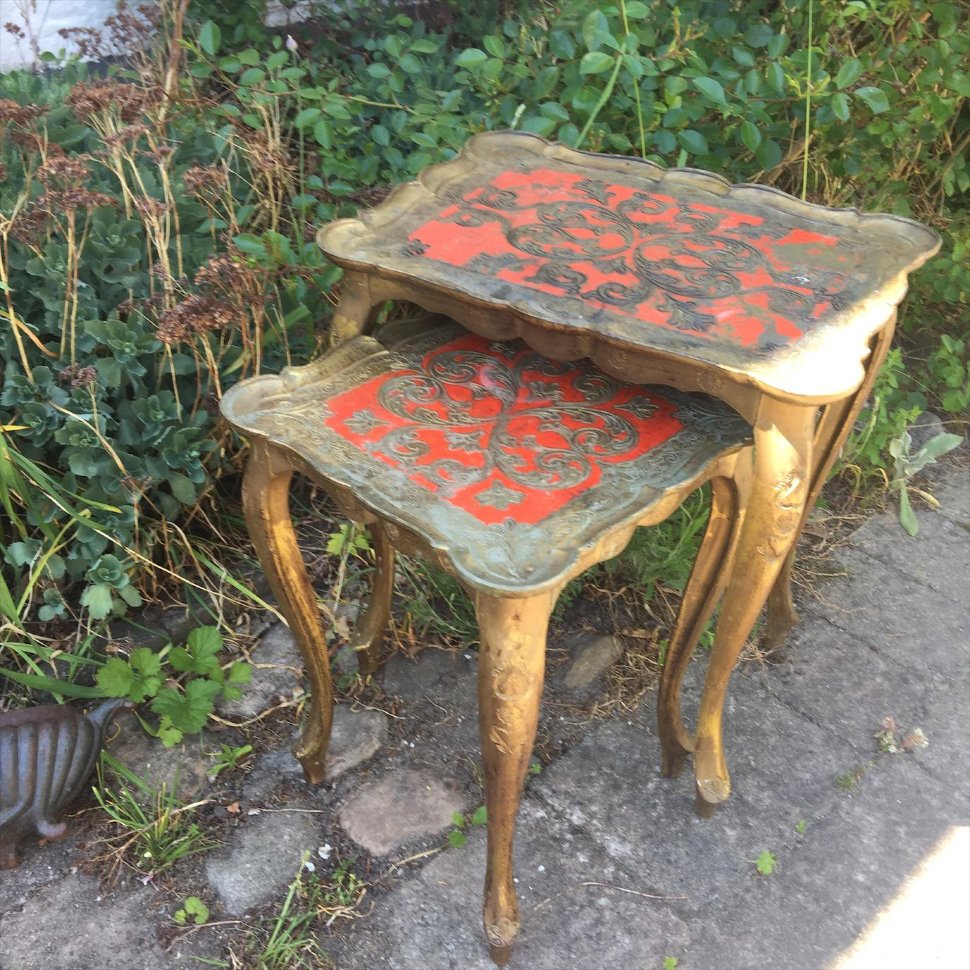 Столик флорентийский прямоугольный большой 70-е годы, трещинка