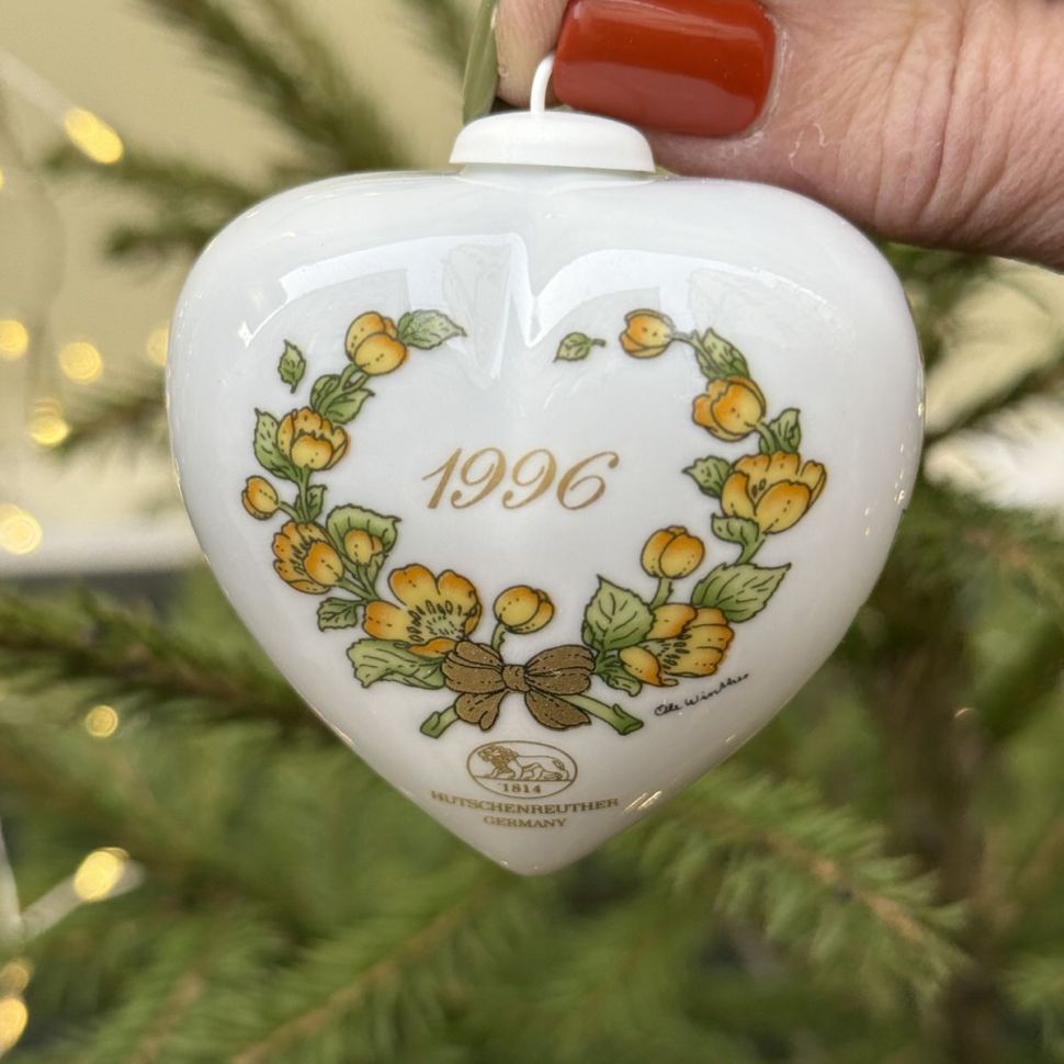 Подвес Hutschenreuther Сердце фарфор 8 см Германия 1996 г. 