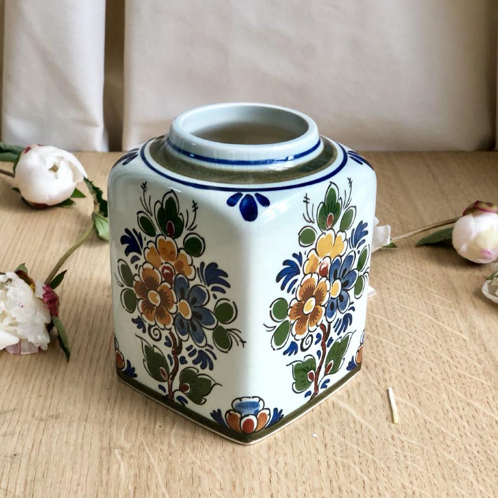 Банка без крышки ручная работа Delft полихром, Голландия