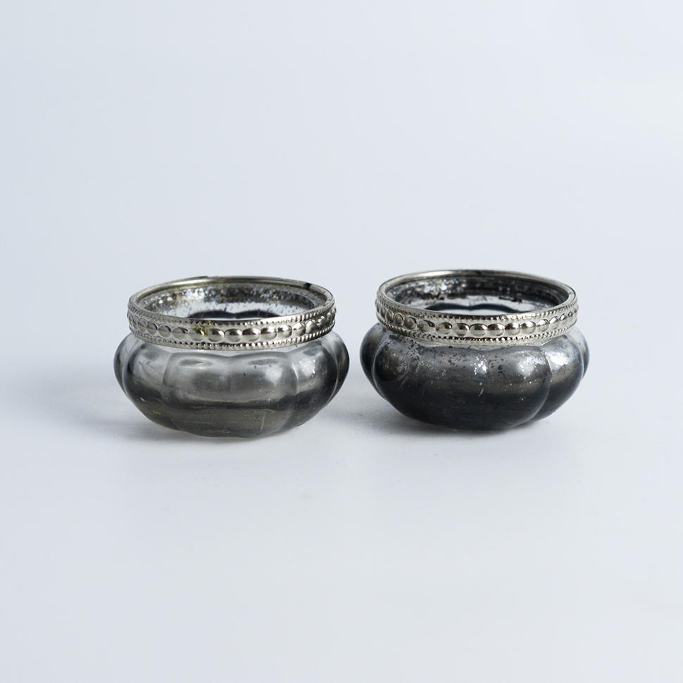 Солонка стекло мельхиор