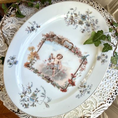 Блюдо Путти Limoges 40 см фарфор Франция конец 19 в.