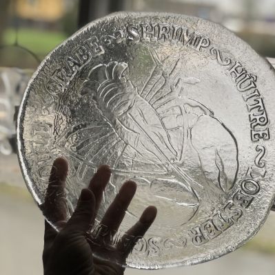 Тарелка Лобстер Pukeberg 27 см хрусталь Швеция