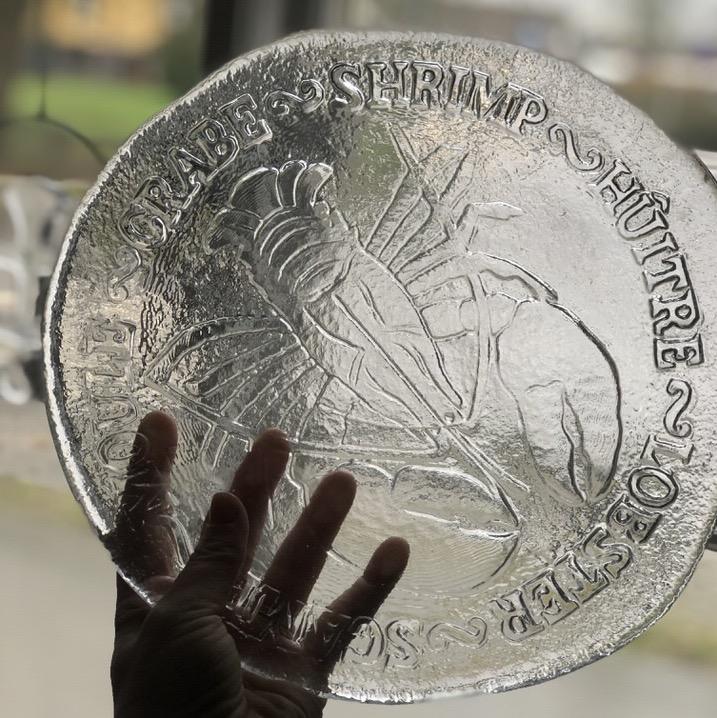 Тарелка Лобстер Pukeberg 27 см хрусталь Швеция