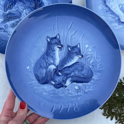Тарелка панно Hutschenreuther 26 см Лисята 1978 г Германия