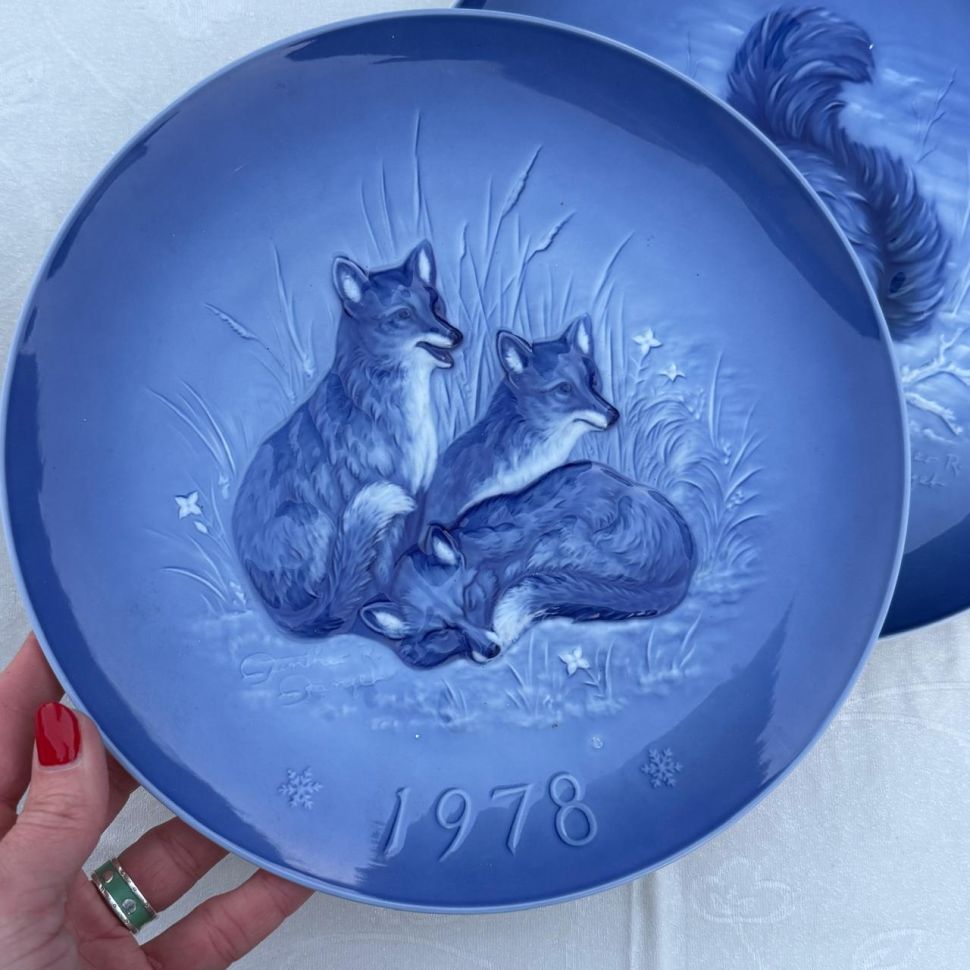 Тарелка панно Hutschenreuther 26 см Лисята 1978 г Германия