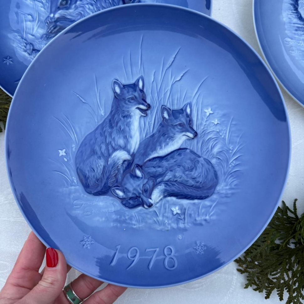 Тарелка панно Hutschenreuther 26 см Лисята 1978 г Германия