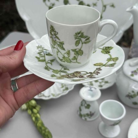 Кофейная пара Лесные цветы Porcelain de Paris 125 мл Франция фарфор