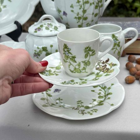 Кофейная пара Лесные цветы Porcelain de Paris 125 мл Франция фарфор