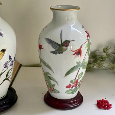 Ваза Franklin Mint 1981 The Garden Bird Колибри