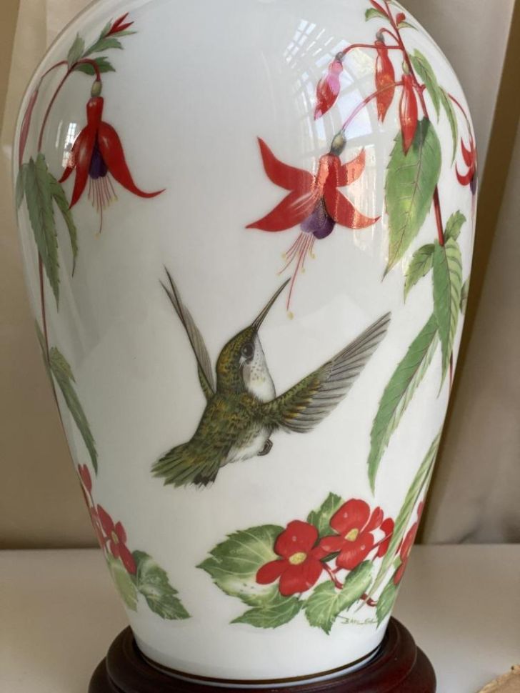 Ваза Franklin Mint 1981 The Garden Bird Колибри