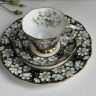 Чайное трио черный Royal Albert Provincial Flowers Mountain Avens 200 мл Англия