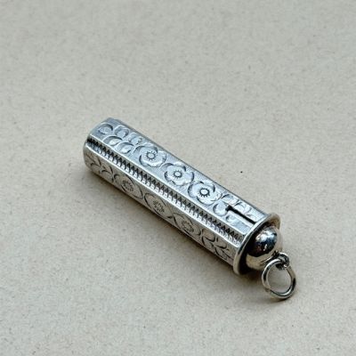 Футляр для помады 925 серебро 19-20 век цилиндр изъян