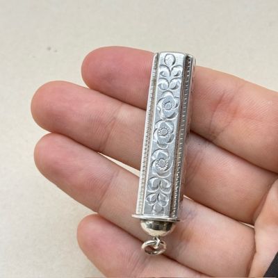 Футляр для помады 925 серебро 19-20 век цилиндр изъян