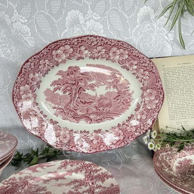 Блюдо Enoch Wedgwood Woodland 36 см Англия красный