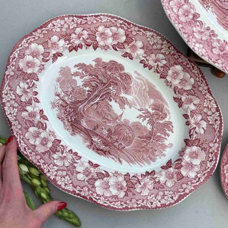 Блюдо Enoch Wedgwood Woodland 36 см Англия красный