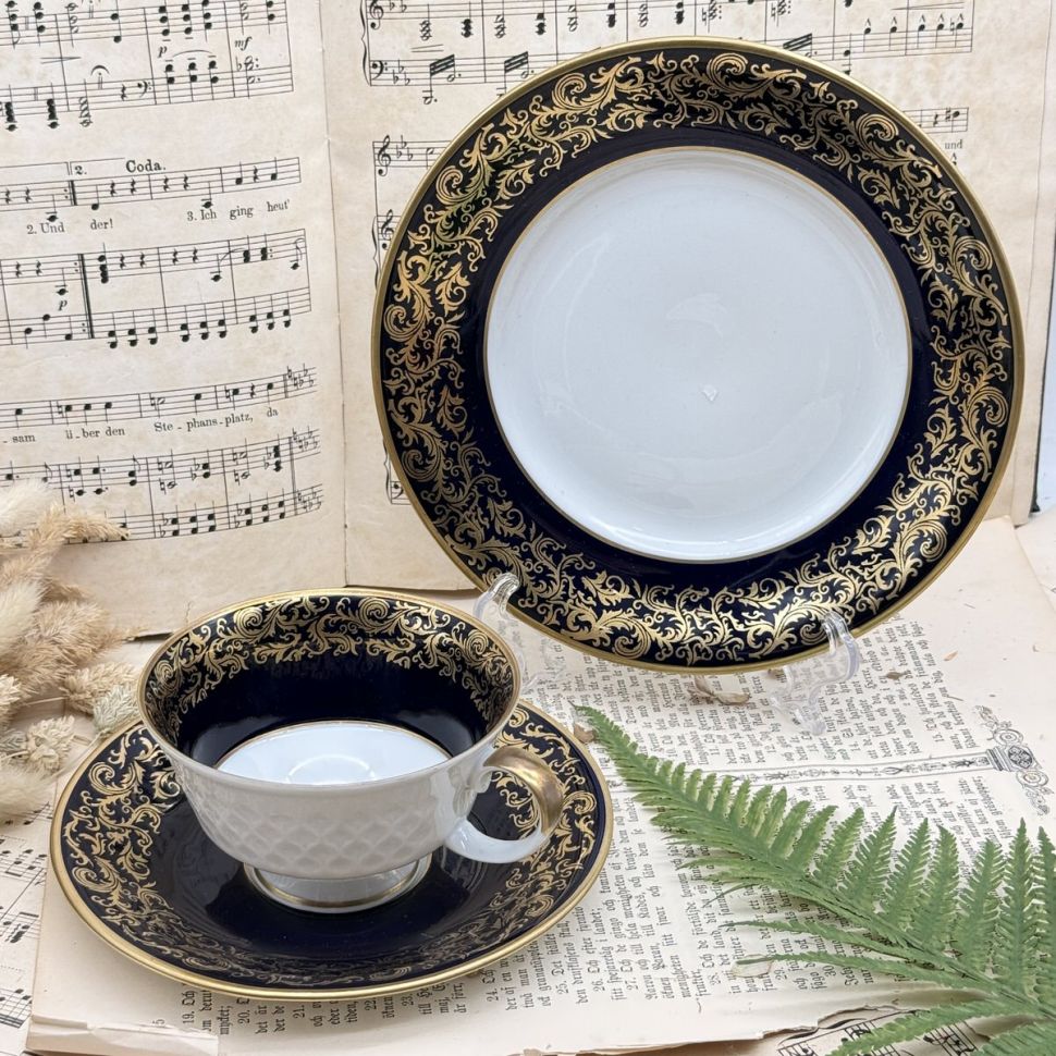 Чайное трио Reichenbach кобальт 220 мл фарфор Германия 