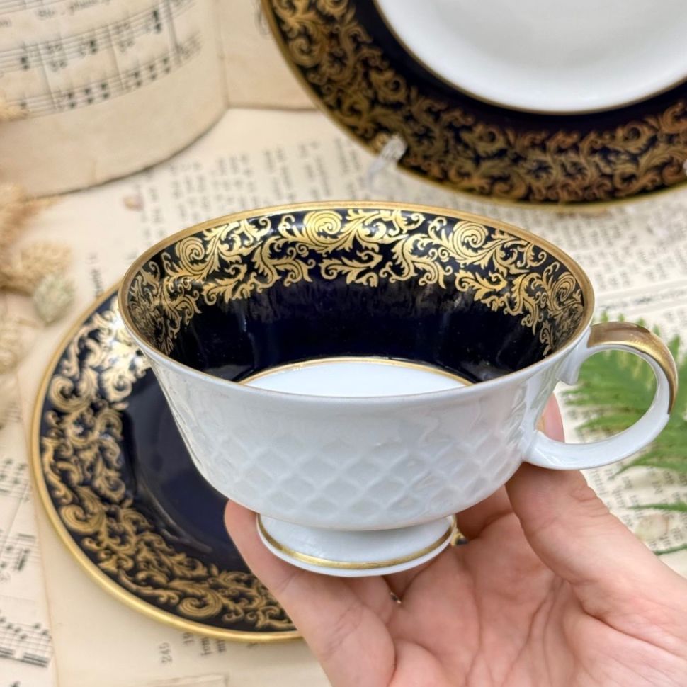 Чайное трио Reichenbach кобальт 220 мл фарфор Германия 