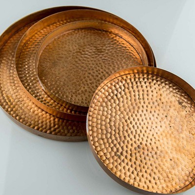 Поднос медный диаметр 25 см