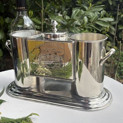 Кулер для вина на 2 бутылки Chénas Chateau Con des Thourсеребрение Франция 