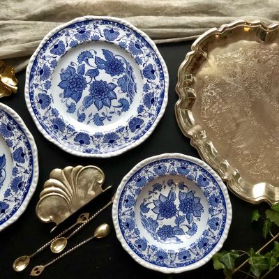 Тарелка глубокая 21 см Adams Blue Butterfly