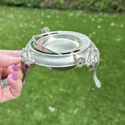 Икорница с крышкой на ножках 12 см сталь