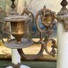 Подсвечник 36 см мрамор латунь