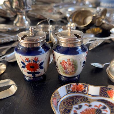 Банка для специй 8 см серебрение фарфор