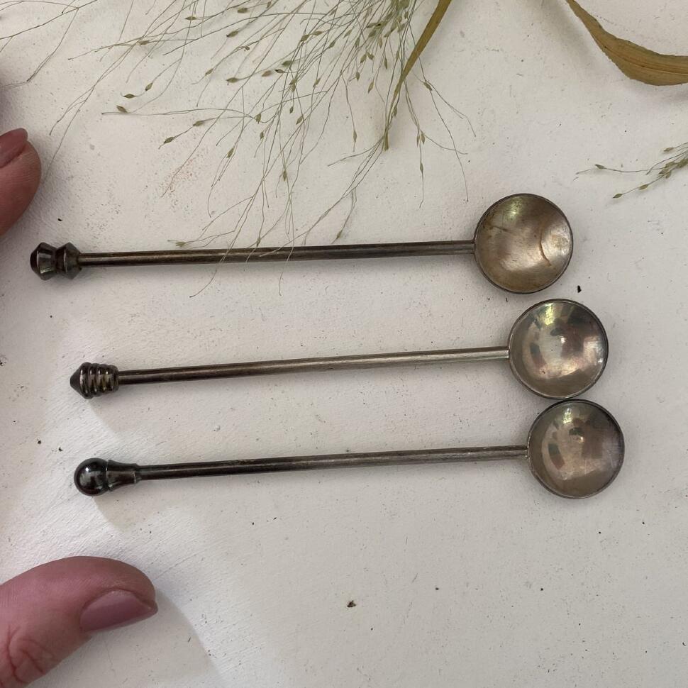 Ложка 12 см Шарик набор 3 шт. мельхиор серебрение