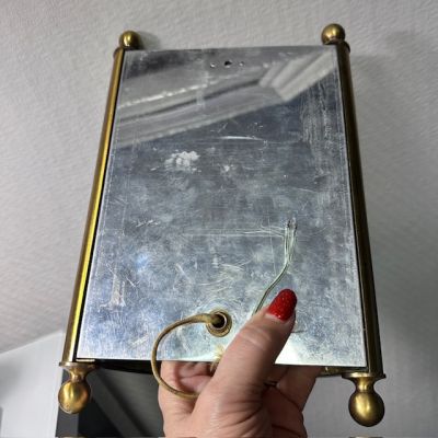 Бра на 1 лампу 27 см стекло латунь Франция