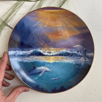 Тарелка 21 см Franklin Mint Dawn of the Dolphin (дельфин) фарфор