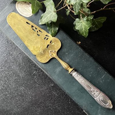 Лопатка 29 см в коробке серебро и золочение Франция 