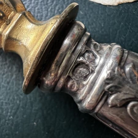 Лопатка 29 см в коробке серебро и золочение Франция 