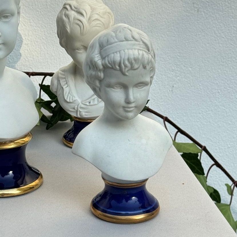 Статуэтка Бюст девочки Ж.-А. Гудон 12 см бисквитный фарфор Франция