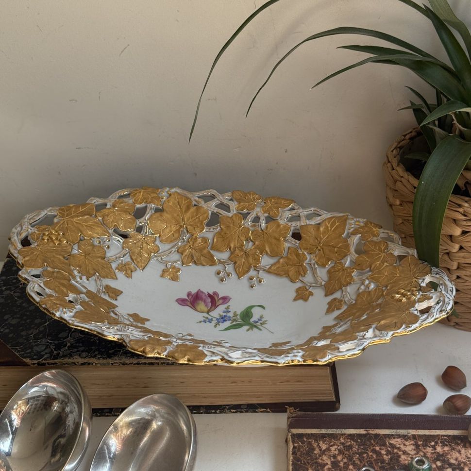 Блюдо Meissen 32 см Мейсенский букет 1985 г Германия