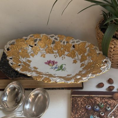 Блюдо Meissen 32 см Мейсенский букет 1985 г Германия