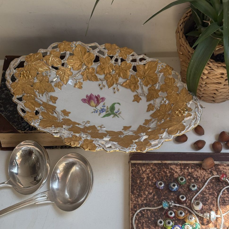 Блюдо Meissen 32 см Мейсенский букет 1985 г Германия