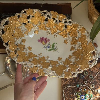 Блюдо Meissen 32 см Мейсенский букет 1985 г Германия