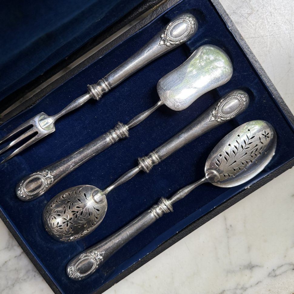 Набор сервировочный Christofle 4 предмета серебрение Франция