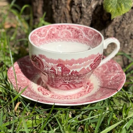 Чайная пара Enoch Wedgwood Tunstall красный 220 мл Англия 