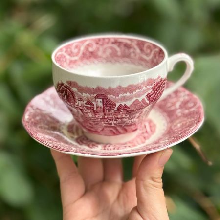 Чайная пара Enoch Wedgwood Tunstall красный 220 мл Англия 